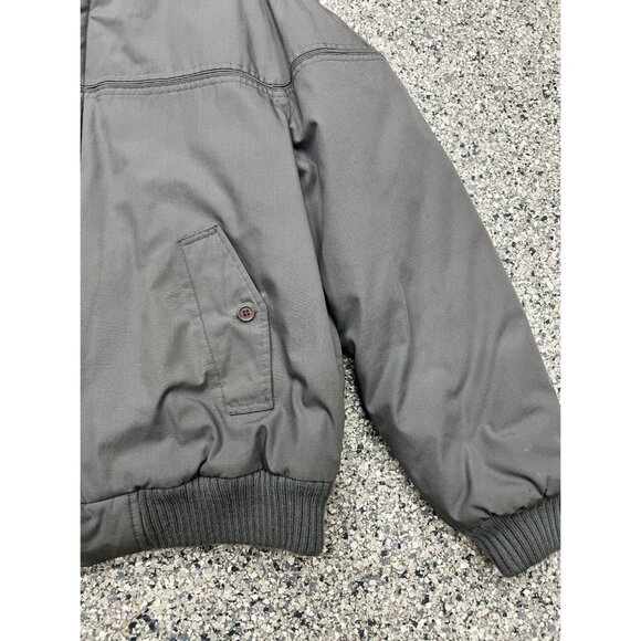 Midwest Traders Mens XL Gray Bomber Jacket Polyester/Nylon Ribbed Knit Cuffs - Picture 9 of 14